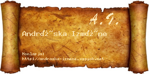 Andráska Izméne névjegykártya